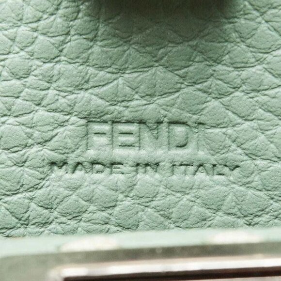 Fendi Menta Pebbled Leather/Snakeskin Nano Peekaboo Maxi Handle Bag - 7AS106 - Picture 9 of 12